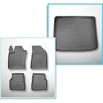 Set Kofferraumschale und angepasste Autoteppiche TPE für: Alfa Romeo Tonale 965 SUV (05.2022-....) - oberer Kofferraum (für Multiboden);beweglicher Boden in höchster Stellung;auch für Hybride