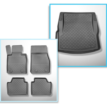 Set Kofferraumschale und angepasste Autoteppiche TPE für: BMW 3er F30 Limousine (01.2012-02.2019) - ohne X-drive