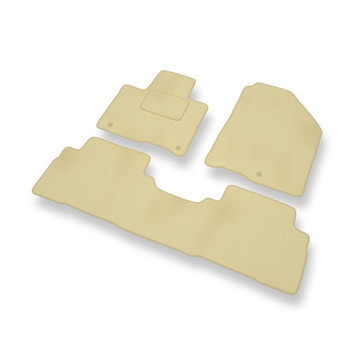 Fußmatten Auto für Kia Sorento III SUV (2014-2020) - Premium Velours beige Automatten Autoteppiche