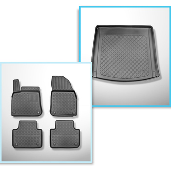 Set Kofferraumschale und angepasste Autoteppiche TPE für: Volkswagen Touareg III SUV (07.2018-2023) - auch für Modelle mit Befestigungsschienen