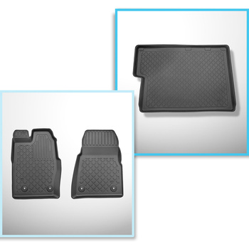 Set Kofferraumschale und angepasste Autoteppiche TPE für: Ford Tourneo Custom L2 Van (01.2013-2018)