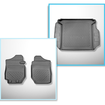 Set Kofferraumschale und angepasste Autoteppiche TPE für: Suzuki Jimny II GJ Pro SUV (2021-....) - 2 Sitze;auch für die Pro-Version;mit Schaltgetriebe