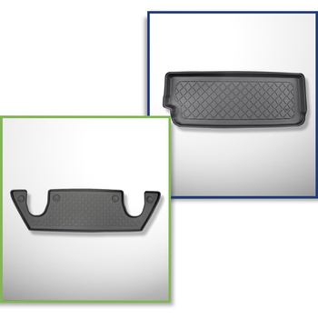 Set Kofferraumschale und angepasste Autoteppiche TPE für: Tesla Model X SUV (10.2016-12.2020) - 6 Sitze;3. Reihe;hinter der 3. Sitzreihe