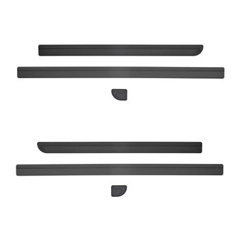 Schwarze Auto Seitenschutzleisten Volkswagen Transporter T5 Van (2004-2015) - (kürzer Radstand)