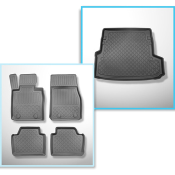 Set Kofferraumschale und angepasste Autoteppiche TPE für: BMW 3er F31 Touring (12.2012-02.2019) - ohne X-drive