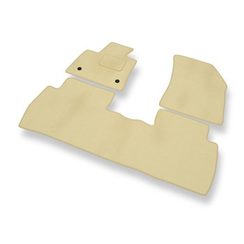 Fußmatten Auto für Peugeot 5008 SUV (2017-2024) 5-Personen - Premium Velours beige Automatten Autoteppiche