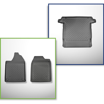 Set Kofferraumschale und angepasste Autoteppiche TPE für: Aixam Crossline Crossover (2005-2010) - 2 Sitze