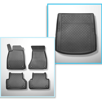 Set Kofferraumschale und angepasste Autoteppiche TPE für: Audi A5 B9 Coupé (10.2016-2024)