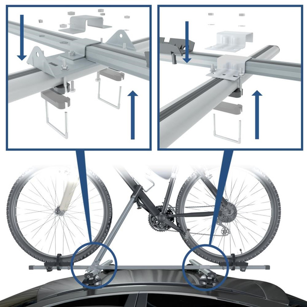 Dachfahrradträger, Dachfahrradhalter mit Schlüssel und Alubalken - 4xM-08