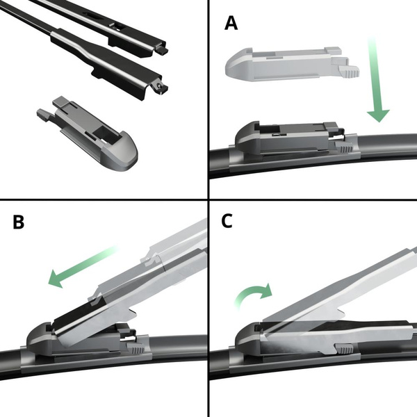 Vordere Scheibenwischer für Saab 9-3 Cabriolet, SportCombi, SportLimousine (2007-2012) - Wischerblätter hybride