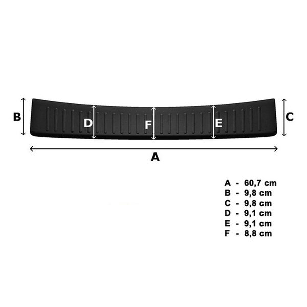 Schwarzer Ladekantenschutz für die hintere Stoßstange Toyota Aygo X Crossover (2022-....)