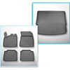 Set Kofferraumschale und angepasste Autoteppiche TPE für: Nissan X-Trail IV (T33) e-Power SUV (09.2022-....) - 5 Sitze;oberer Kofferraum (für beweglichen Boden);ohne 3. Sitzreihe