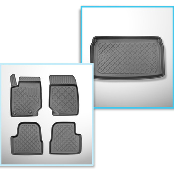 Set Kofferraumschale und angepasste Autoteppiche TPE für: Opel Mokka B SUV (02.2