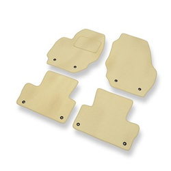 Fußmatten Auto für Volvo XC60 I SUV (2008-2017) - Premium Velours beige Automatten Autoteppiche