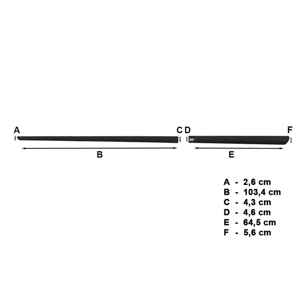 Schwarze Auto Seitenschutzleisten Volkswagen Golf VIII Hatchback (2019-....) - (Länge: 1034mm; 645mm)