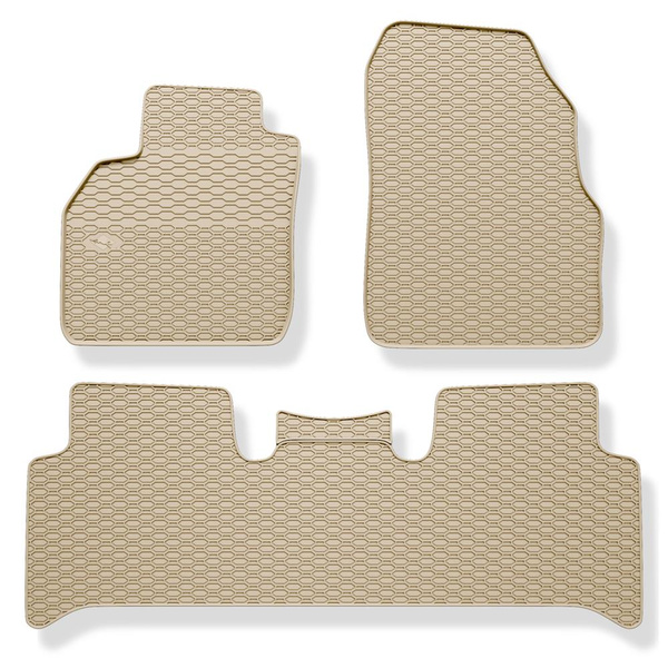 Gummifußmatten Auto für Renault Scenic II (2003-2009) - Gummimatten Gummi Fußmatten - beige
