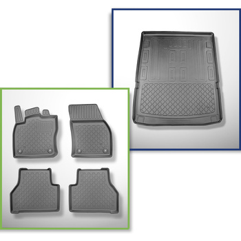 Set Kofferraumschale und angepasste Autoteppiche TPE für: Volkswagen Caddy V Max