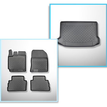 Set Kofferraumschale und angepasste Autoteppiche TPE für: Hyundai Kona SUV (11.2