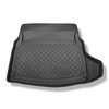 Kofferraumwanne für Mercedes-Benz C Klasse W205 Limousine (03.2014-11.2020) - Kofferraummatte rutschfest Schutzmatte - Rücksitze umlegbar (teilbare Rücksitzbank); rechte Ausbuchtung bei Modellen mit Netztasche abschneidbar