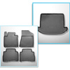 Set Kofferraumschale und angepasste Autoteppiche TPE PREMIUM für: Kia Sorento II SUV (10.2012-01.2015) - 7 Sizte; 3. Reihe umgelegt
