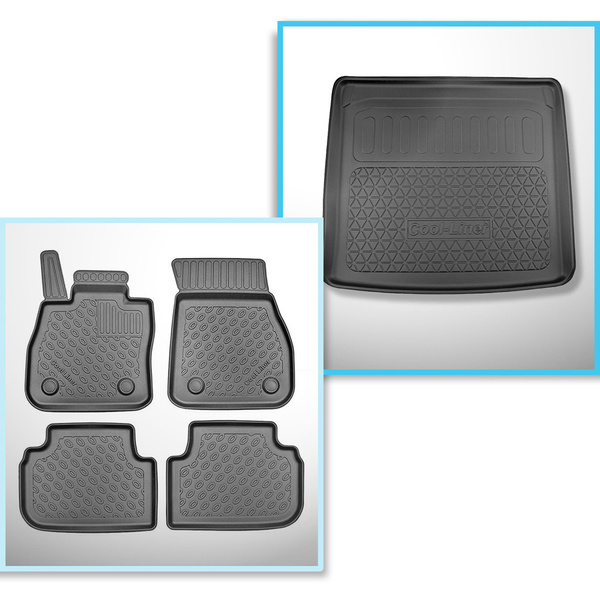 Set Kofferraumschale und angepasste Autoteppiche TPE für: BMW 2er F44 Gran Coupé (03.2020-10.2024) - oberer Kofferraum (für Multiboden);für Autos mit Doppelboden im Kofferraum