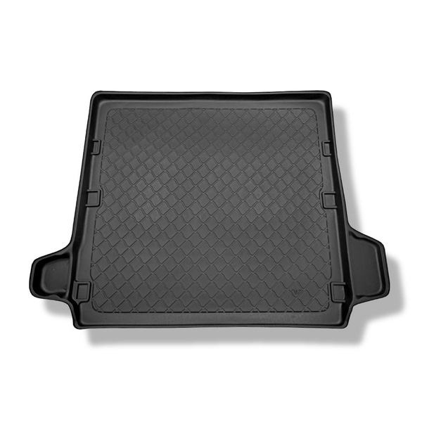 Kofferraumwanne für Nissan Pathfinder III SUV (2005-2013) - Kofferraummatte rutschfest Schutzmatte - 5-/7-Sitzer (3. Reihe umgelegt); Ausbuchtungen abschneidbar