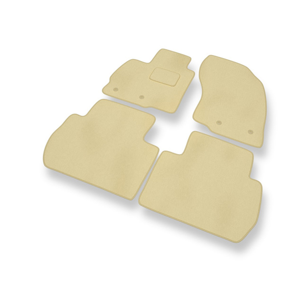 Fußmatten Auto für Mitsubishi Outlander III SUV (2012-2021) - Premium Velours beige Automatten Autoteppiche