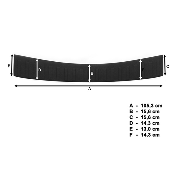 Schwarzer Ladekantenschutz für die hintere Stoßstange Peugeot 508 SW SW (2011-2018)