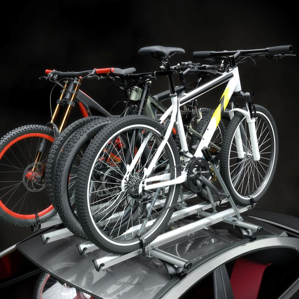 Dachfahrradträger, Dachfahrradhalter mit Alubalken - 4xM-42
