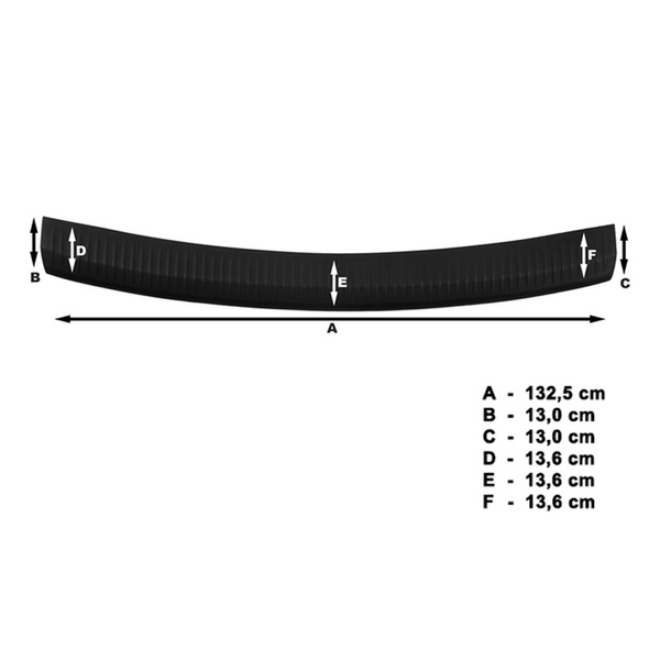 Schwarzer Ladekantenschutz für die hintere Stoßstange Volkswagen Caddy Kombi (2010-2014)