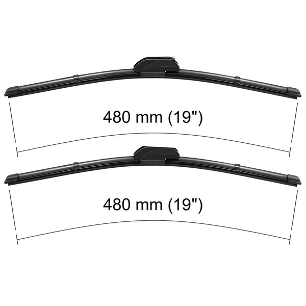 Vordere Scheibenwischer für Ford Fiesta III, IV, V Hatchback, Van (03.1989-12.2002) - Wischerblätter Flach