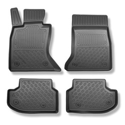 TPE Fußmatten Auto für BMW 5er F11 Touring (2013-04.2017) - schwarz Automatten Autoteppiche - X-drive; vordere Sitzabstandsführungen (hinten) 365mm