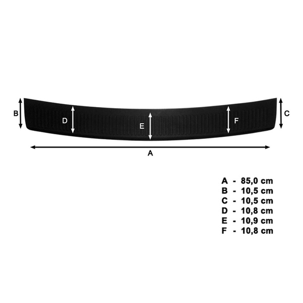 Schwarzer Ladekantenschutz für die hintere Stoßstange Skoda Rapid Limousine, Spaceback (2013-2019)