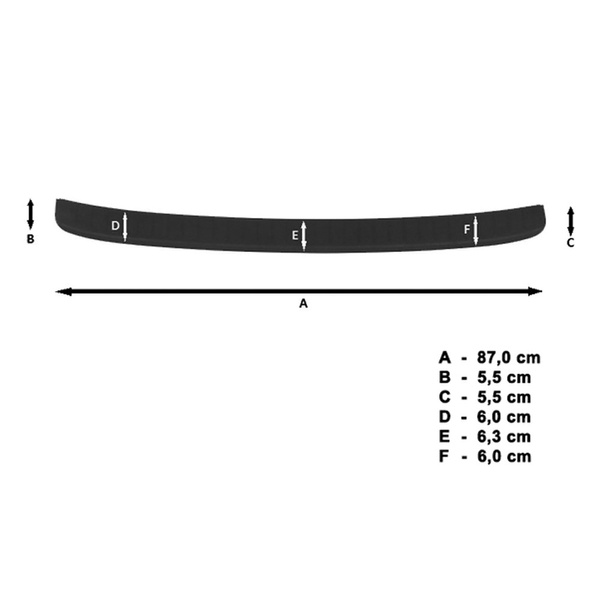 Schwarzer Ladekantenschutz für die hintere Stoßstange Hyundai Ioniq Hatchback (2016-....)