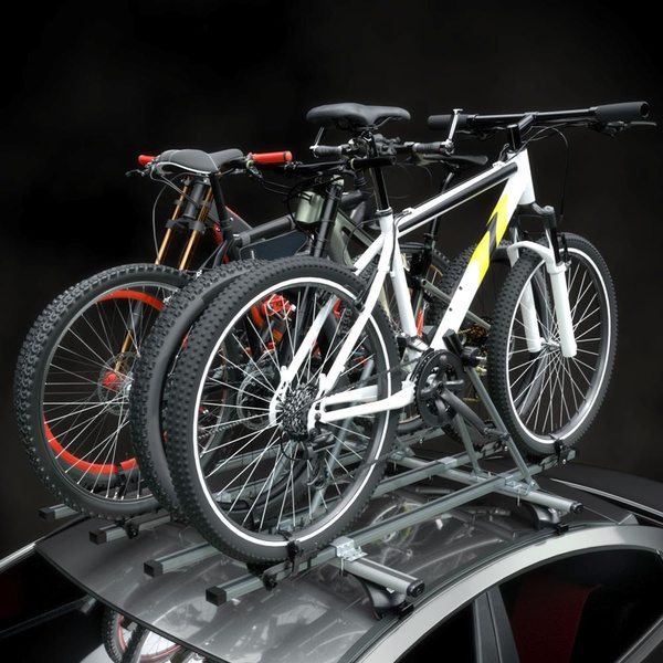 Dachfahrradträger, Dachfahrradhalter mit Schlüssel und Alubalken - 4xM-08