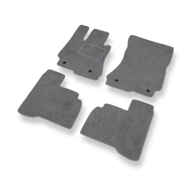 Fußmatten Auto für Mercedes-Benz S Klasse W221 Coupé, Limousine (2006-2013) lange Version - Premium Velours graue Automatten Autoteppiche