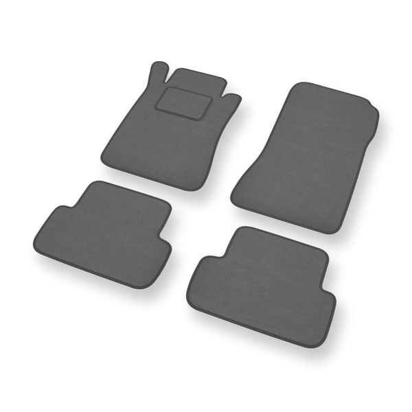 Fußmatten Auto für Mercedes-Benz CLK II W209 Coupé, Cabriolet (2002-2009) - Premium Velours graue Automatten Autoteppiche