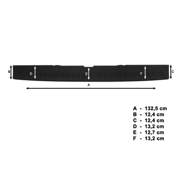 Schwarzer Ladekantenschutz für die hintere Stoßstange Mercedes-Benz V Klasse W447 Van (2014-....)