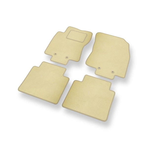 Fußmatten Auto für Renault Koleos II SUV (2016-2023) - Premium Velours beige Automatten Autoteppiche