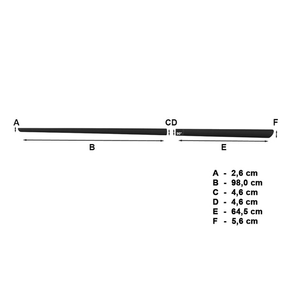 Schwarze Auto Seitenschutzleisten Alfa Romeo 147 Hatchback (2000-2010) - (Länge: 980mm; 645mm)