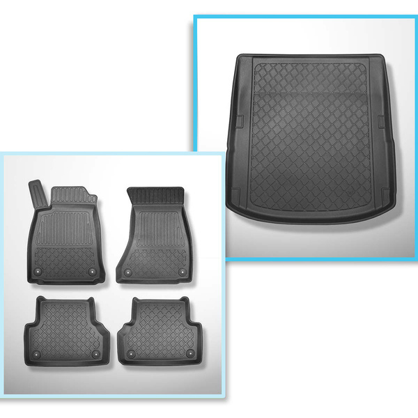 Set Kofferraumschale und angepasste Autoteppiche TPE für: Audi A5 B9 Coupé (10.2016-2024)