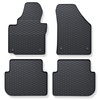 Gummifußmatten Auto für Volkswagen Touran I MPV (2003-2010) - Gummimatten Gummi Fußmatten - schwarz - 4 Stk.