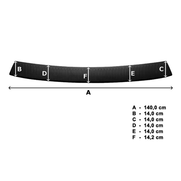 Schwarzer Ladekantenschutz für die hintere Stoßstange Toyota Proace II Van (2016-....) - (compact/medium)