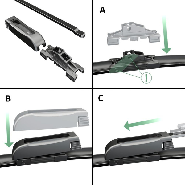 Vordere Scheibenwischer für Renault Clio IV Grandtour, Hatchback (05.2012-2020) - Wischerblätter Flach