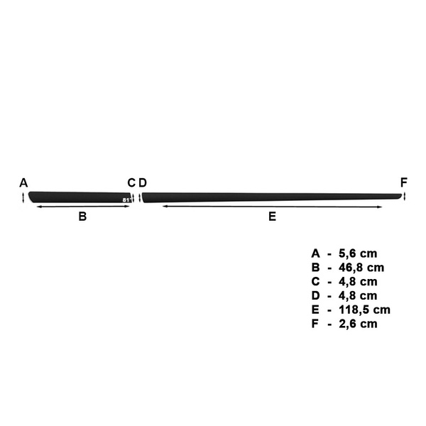 Schwarze Auto Seitenschutzleisten Kia ProCeed Hatchback (2007-2011) - (Länge: 1185mm; 468mm)
