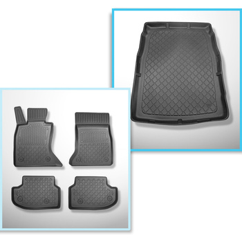 Set Kofferraumschale und angepasste Autoteppiche TPE für: BMW 5er F10 Limousine 