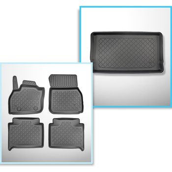Set Kofferraumschale und angepasste Autoteppiche TPE für: Renault ZOE Hatchback 