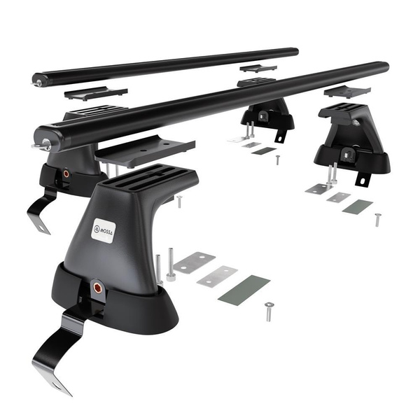Aluminium-Dachträger für Fiat Grande Punto (2005-2010) - schwarz Dachträger Dachgepäckträger - ohne Montagelemente