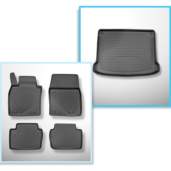 Set Kofferraumschale und angepasste Autoteppiche TPE für: Mazda 3 IV BP Hatchbac