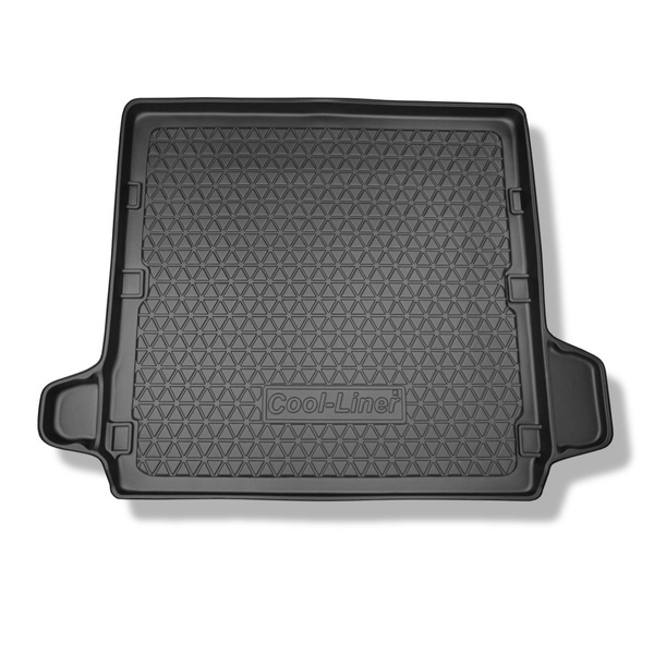 Kofferraumwanne für Nissan Pathfinder III SUV (2005-2013) - Kofferraummatte rutschfest Schutzmatte - 5-/7-Sitzer (3. Reihe umgelegt); Ausbuchtungen abschneidbar